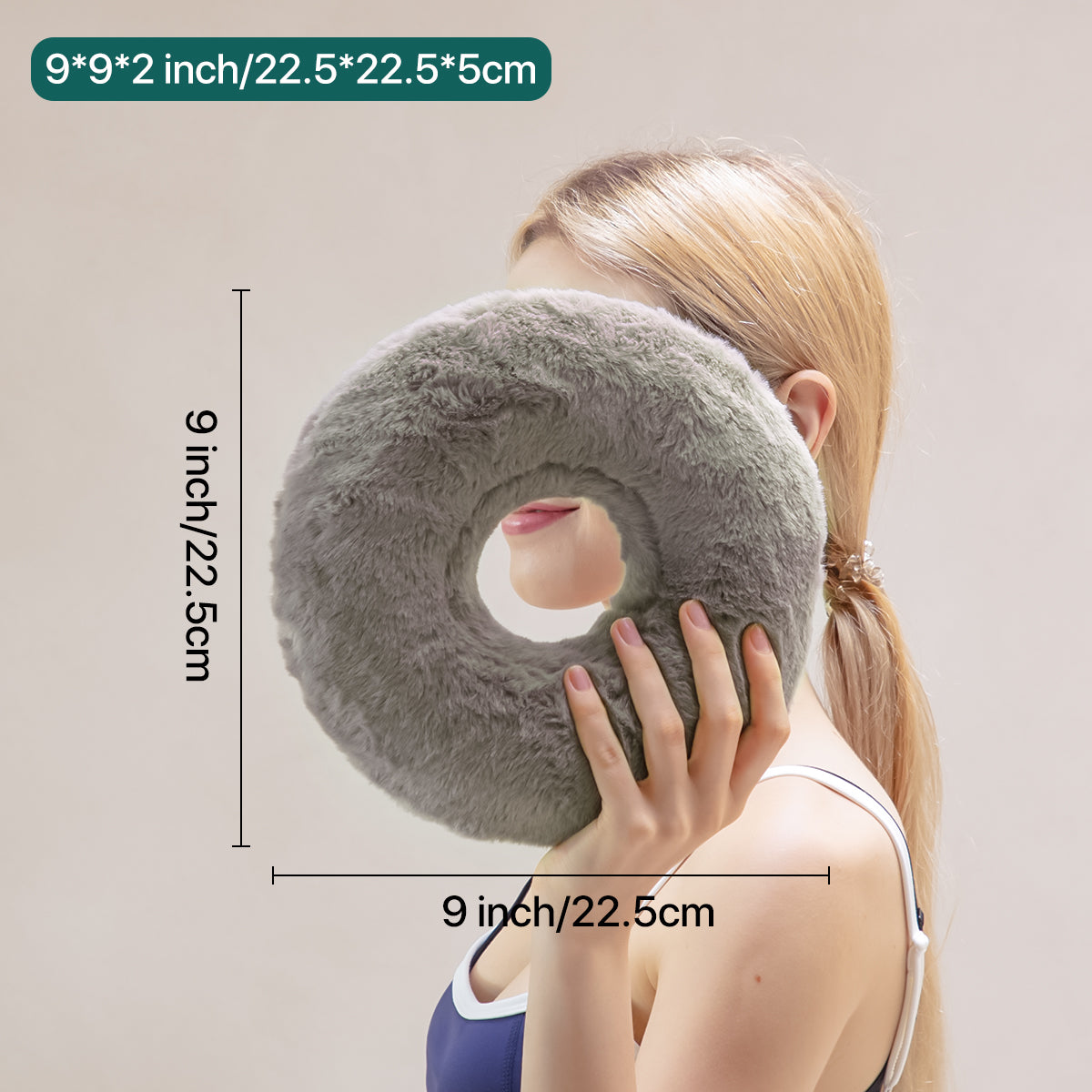 Rabbit Fur Ear Support Pillow Soft Plush Neck & Ear Comfort Cushion for Home & Travel