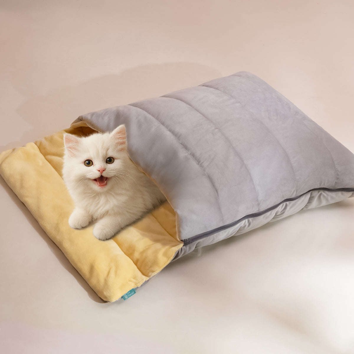 Washable Plush Cat Sleeping Bag Cozy Warm Pet Sack with 3 Sizes for Cats & Small Pets