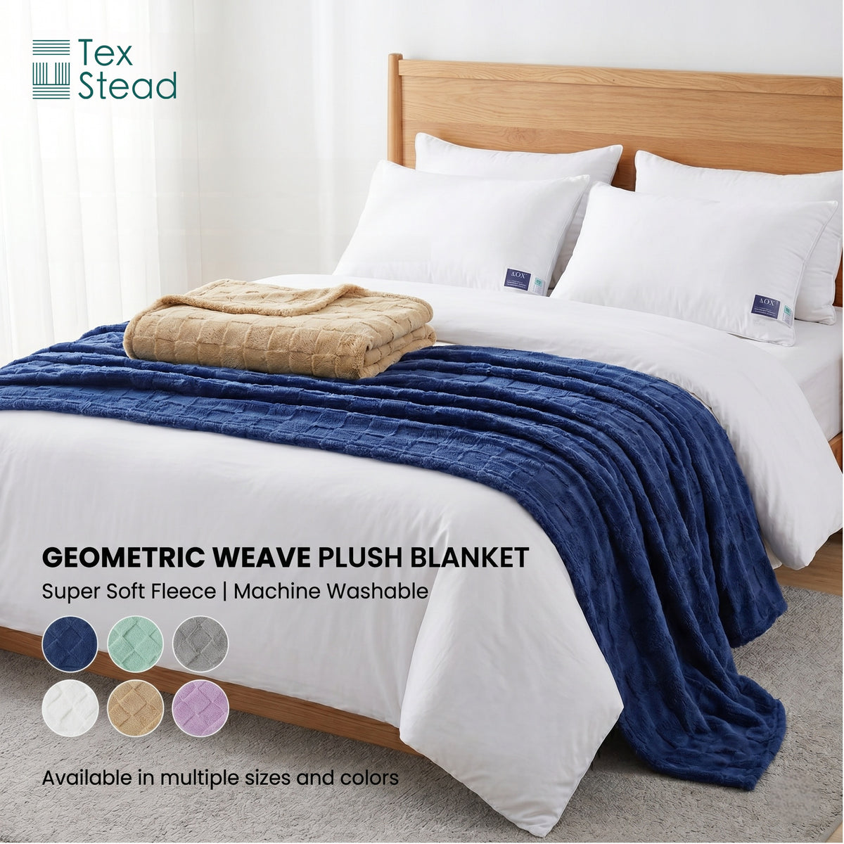 Luxury Faux Fur Throw Blanket, High-Pile Super Soft & Warm for Bed and Couch