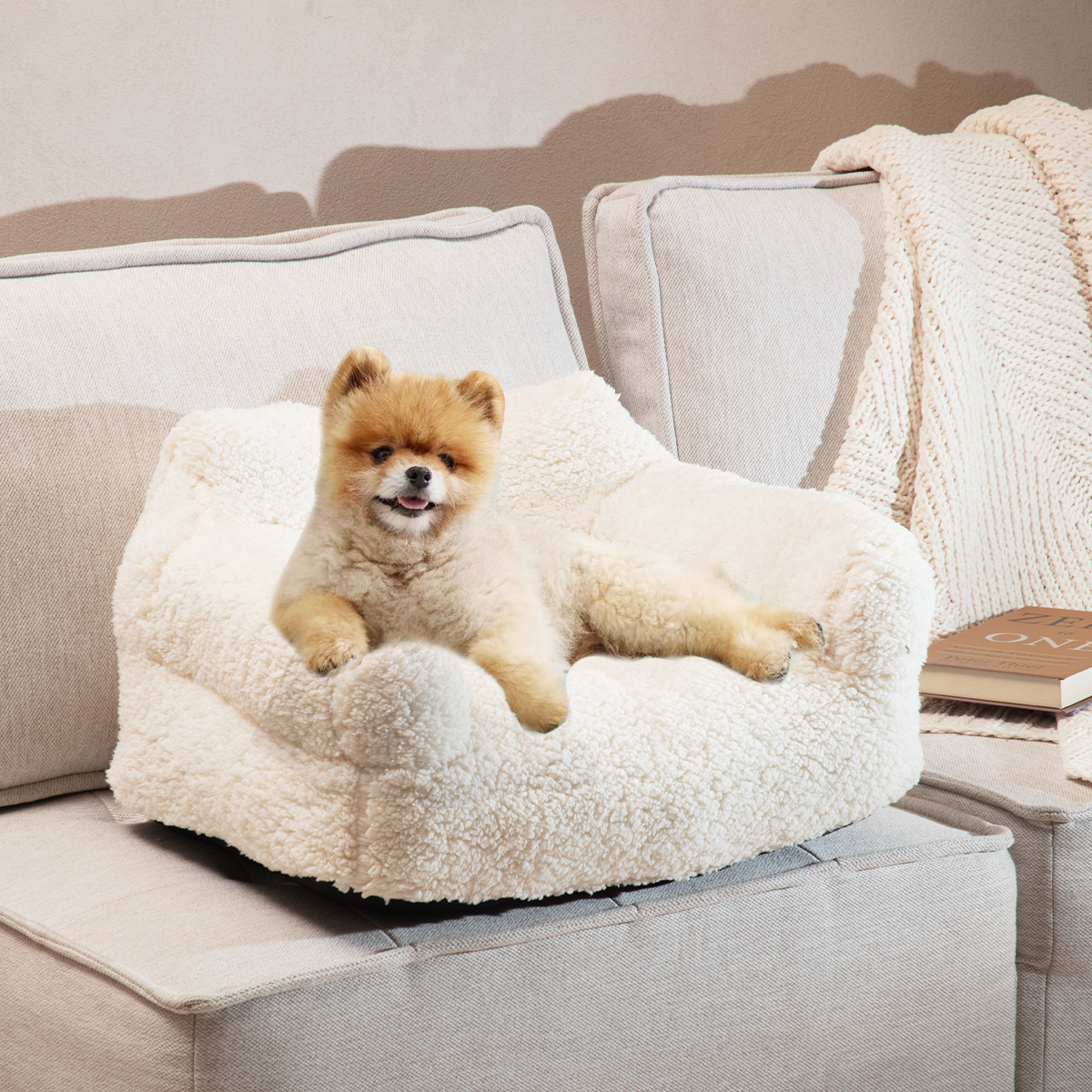 Lamb Fluffy Pet Dog Sofa Bed Better Support Pet-friendly