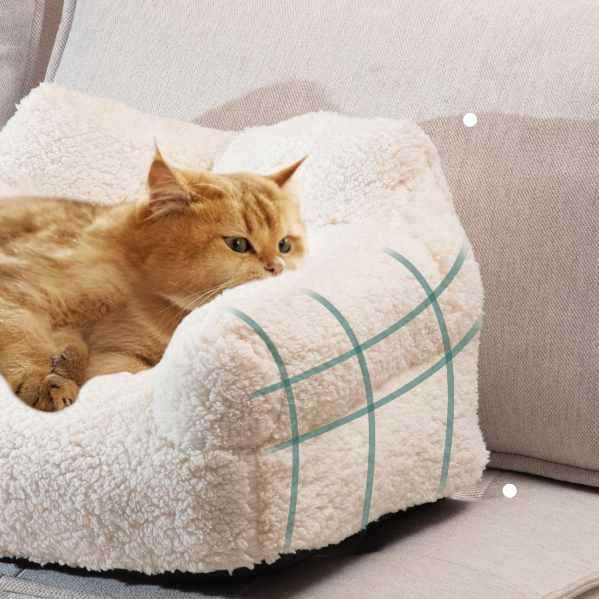Lamb Fluffy Pet Dog Sofa Bed Better Support Pet-friendly