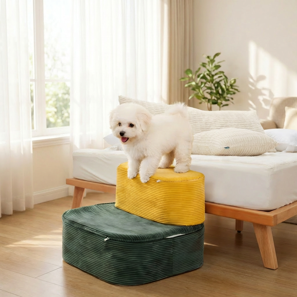 2-in-1 Folding Pet Steps Help Pets Climb Reduce Joint Strain