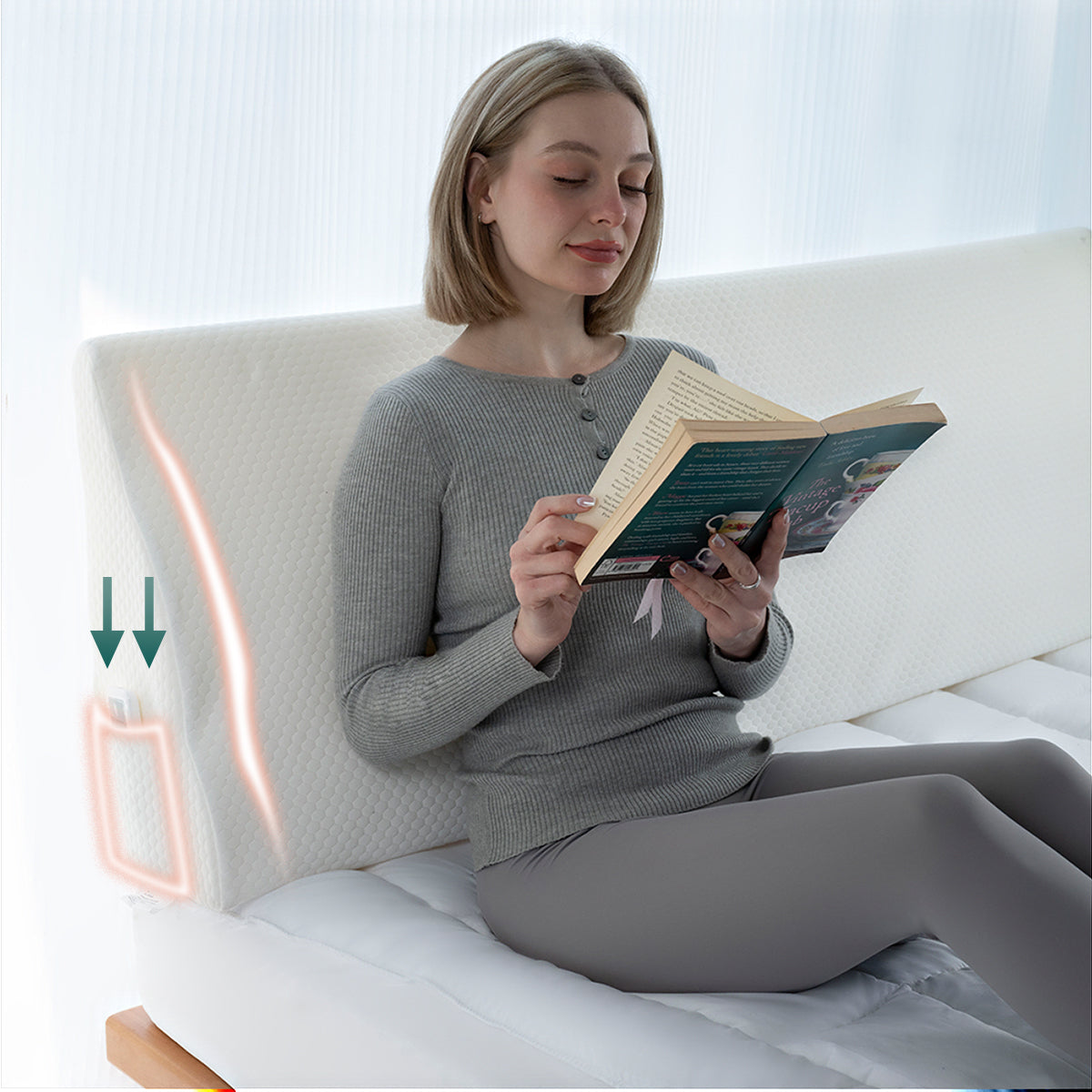 Wave Bed Wedge Pillow Mattress Topper with Washable Cover  Ergonomic Contour Design for Acid Reflux, Neck & Back Pain Relief