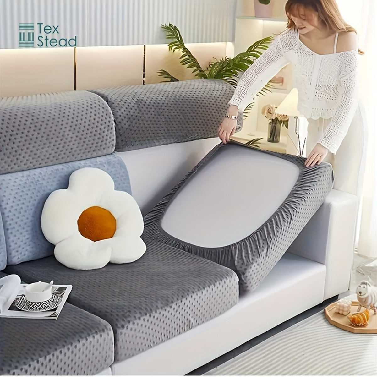 Linen Foam Filling Sofa Cushion Customized Cushion For Living Room