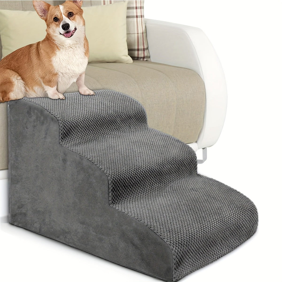 4 Steps Pet Stairs with Anti-slip Bottom Pet-safe Stairs