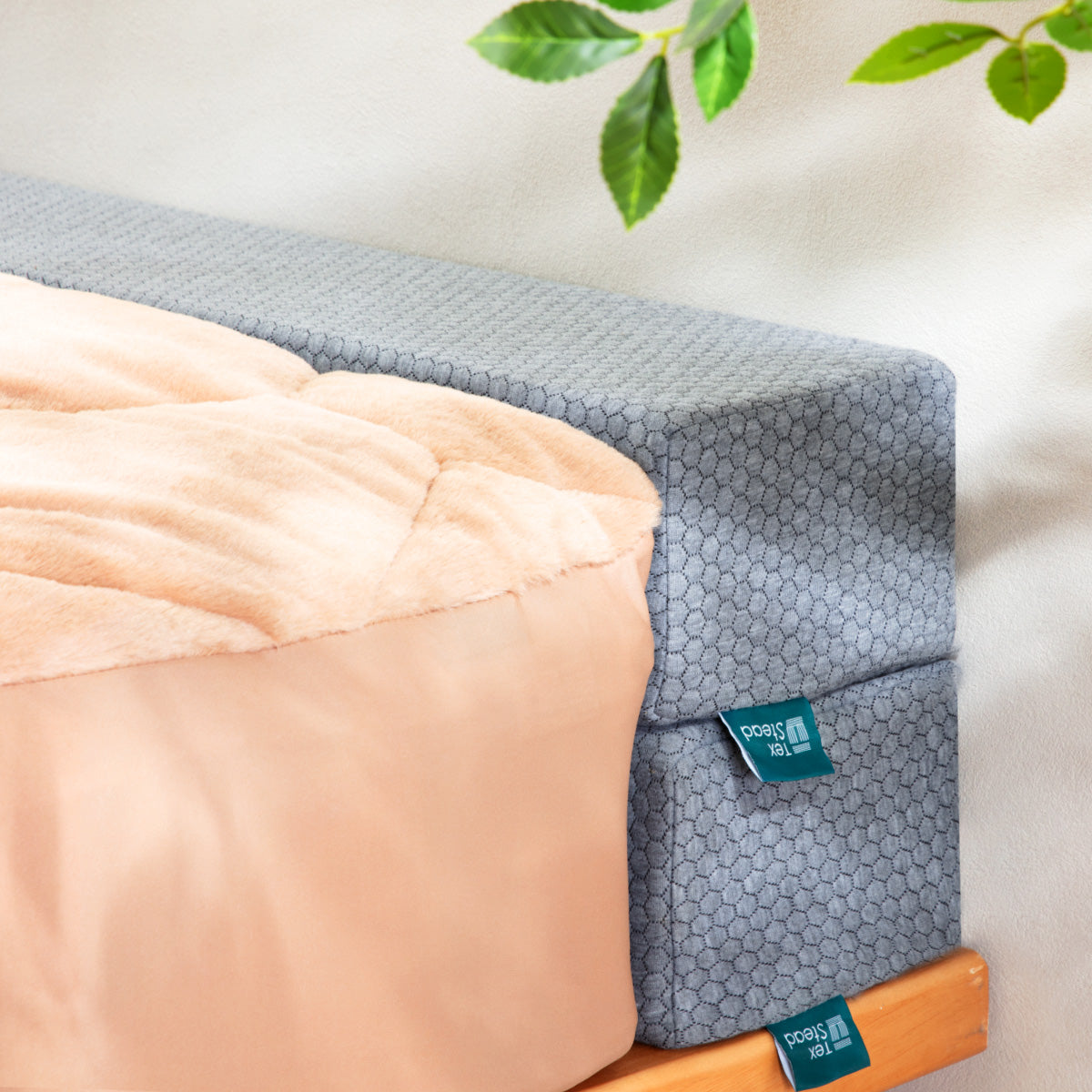 Bed gap filler wedge mattress memory foam firm support polyester cover multi sizes for all users TEXSTEAD