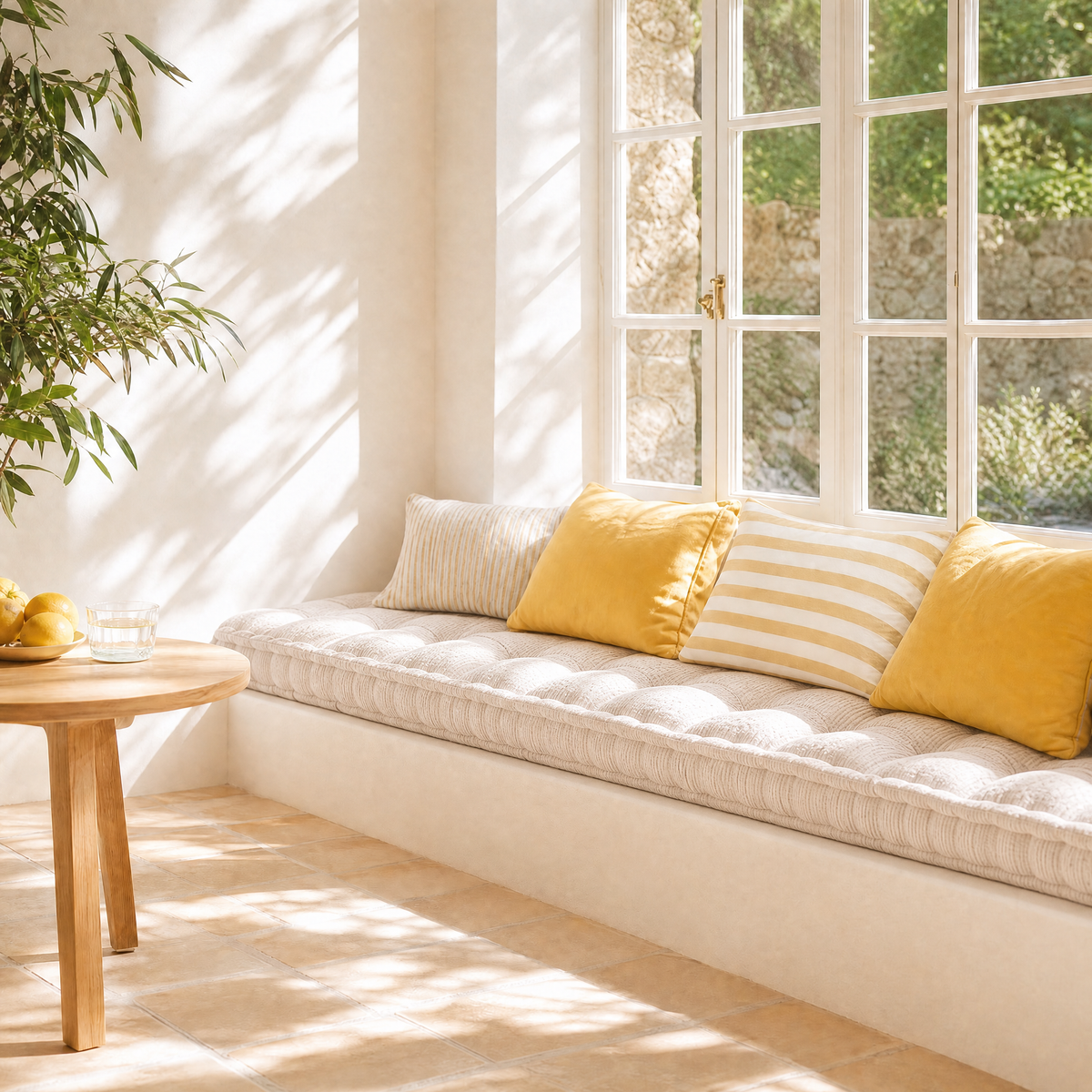 Custom Bay Window Seat Cushion Made to Fit Any Size Comfortable Foam Pad Starting from $144.depending on size