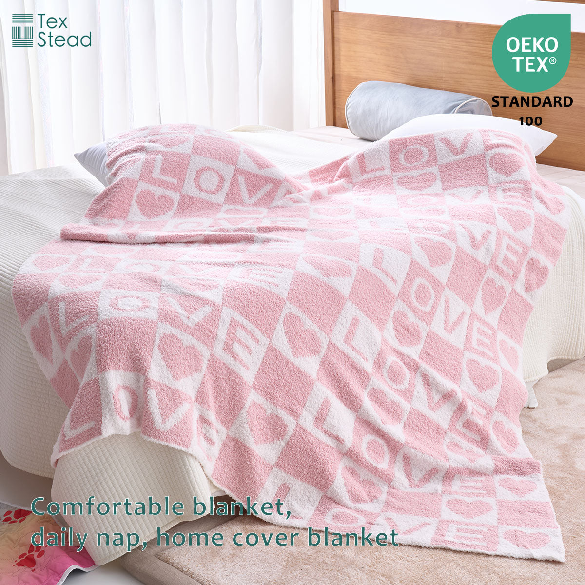 LOVE Half-Fleece Throw Blanket – Ultra Soft, Breathable & All-Season Comfort