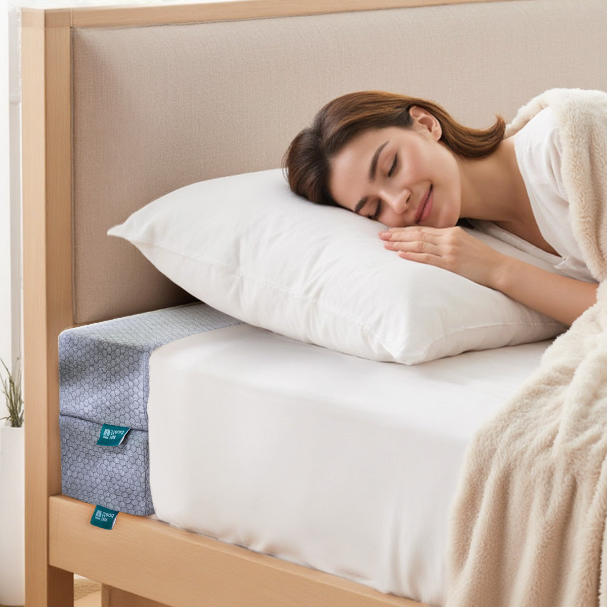 Bed gap filler wedge mattress memory foam firm support polyester cover multi sizes for all users TEXSTEAD