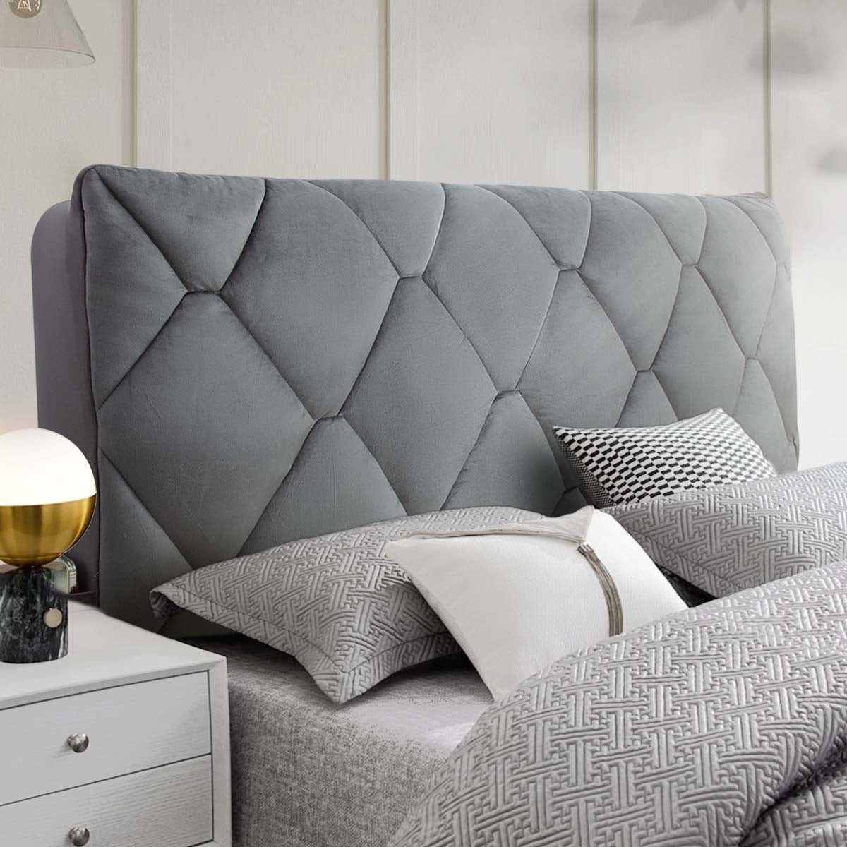 Luxurious Thickened Quilted Headboard Cover Protector for Bedroom Various Size For Unisex