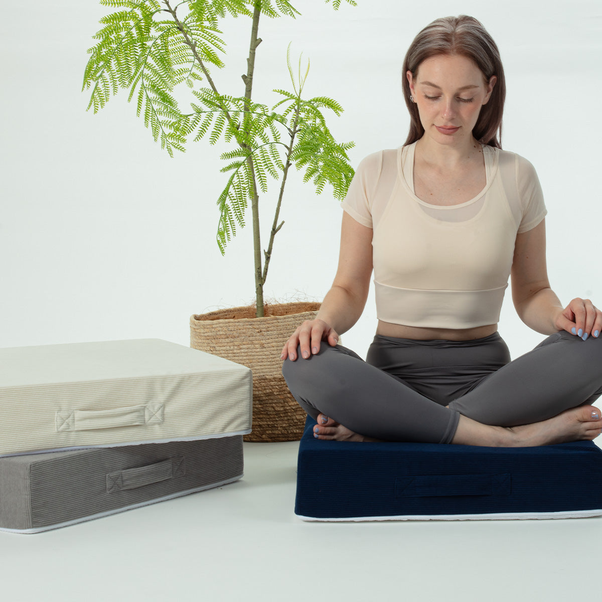 Yoga Bolster Supportive Cushion with Machine Washable Cover Meditation Cushion For Women Various Size