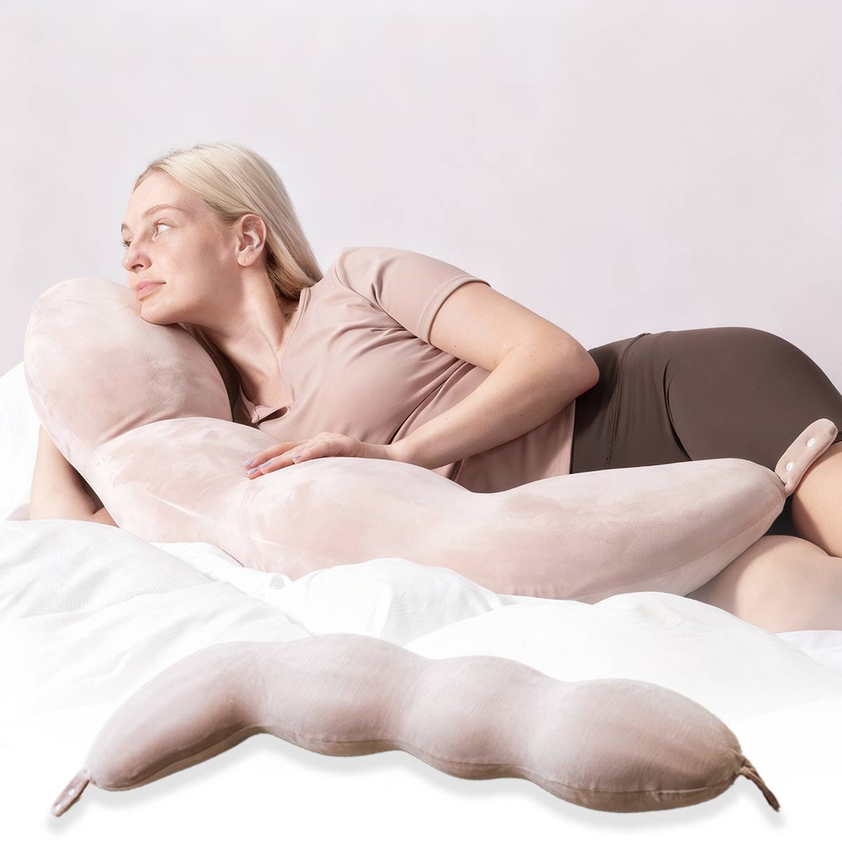 Body Pillow for Side Sleepers 43 inches Long Pillow Memory Foam Support Pregnancy-for Back, Hips, Legs