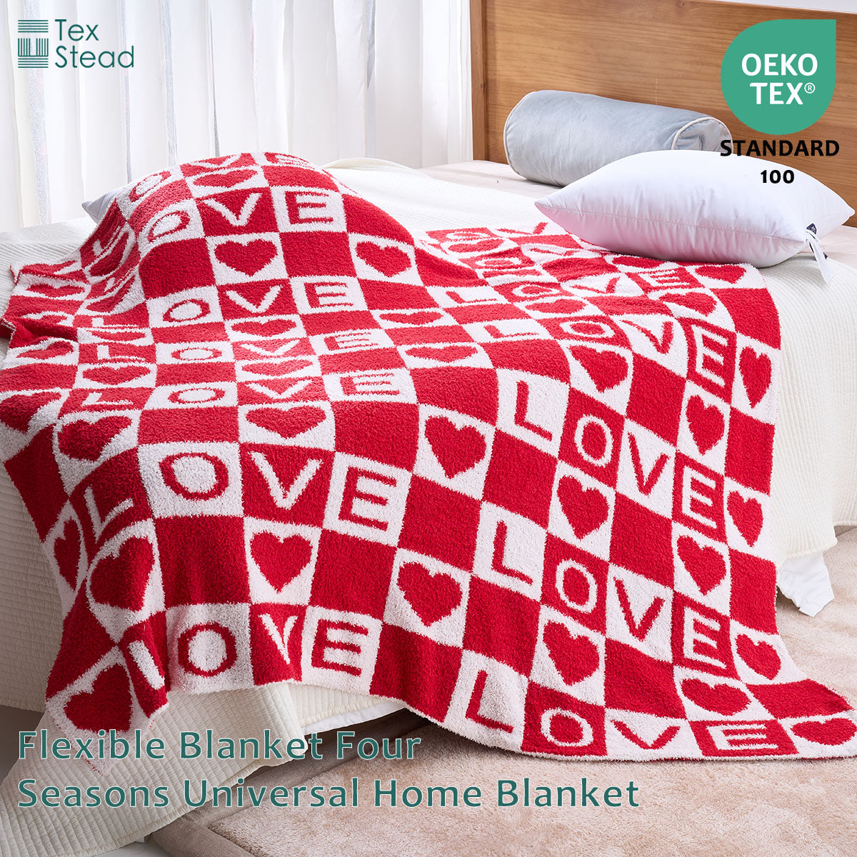 LOVE Half-Fleece Throw Blanket – Ultra Soft, Breathable & All-Season Comfort