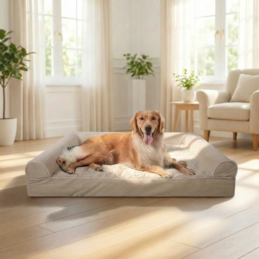 Foam Pet Mattress Non-slip Base-offered Bed For Dogs and Cats
